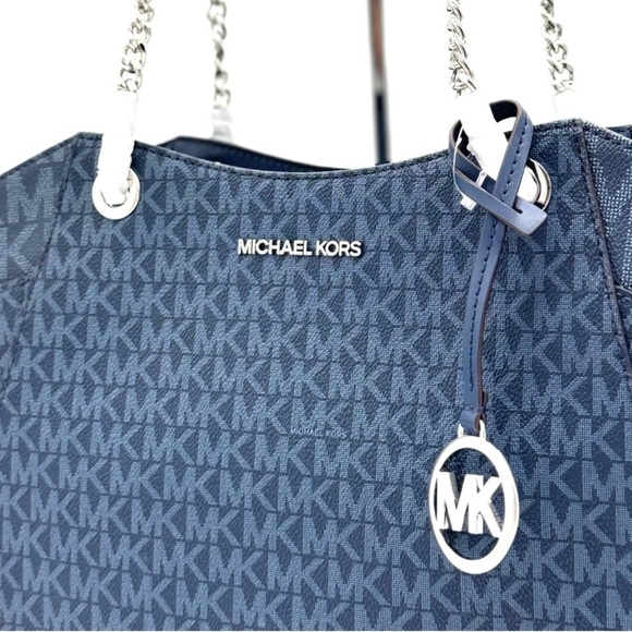 Michael Kors Large Jet Set Large Signature Logo Shoulder
Bag Admiral Navy Blue - Picture 3 of 13